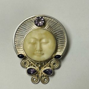Sajen Sterling Silver Moon Goddess Pin Pendant